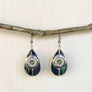abalone teardrop bullet earrings