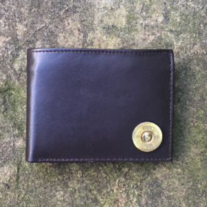 brown 12 gauge bifold wallet