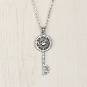 Small Silver Key Bullet Necklace