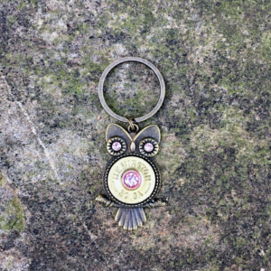 Brass Owl Shotgun Shell Key Ring