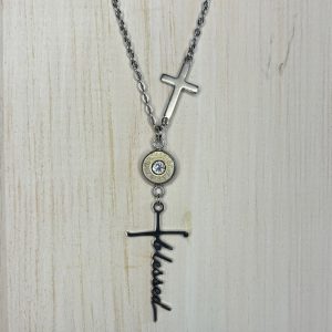9mm Bullet Cross Necklace