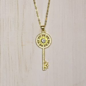 Small Gold Key Bullet Necklace