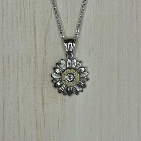 Stainless Steel Flower Bullet Necklace