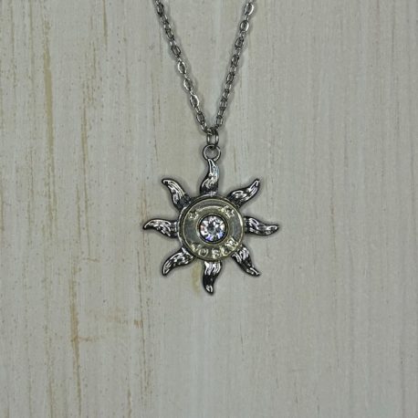 Silver Sun Bullet Necklace