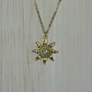 Gold Sun Bullet Necklace